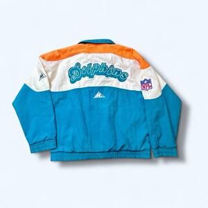 Vtg Miami Dolphins Men’s Apex Coat Jacket 90s NFL Full Zip Sz M.